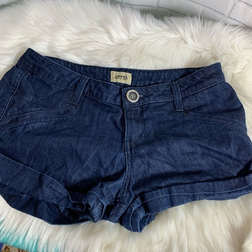 Anthro Level 99 Cuffed Blue Denim Shorts S…‎ - Picture 1 of 5